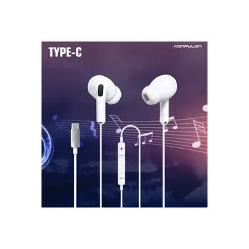 Ina16 Type-c Kablolu Kulak İçi Kulaklık - Beyaz