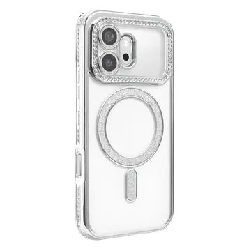 Huawei Honor 600 Joke Simli Magneticsafe Kılıf - Gümüş