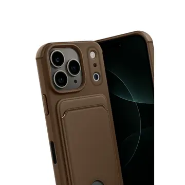 İphone 17 Pro Kelvin Kartvizitli Silikon - Kahverengi