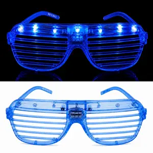 Led Işıklı Panjur Parti Gözlüğü Mavi Renk Shutter Gözlük