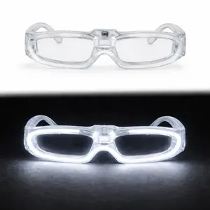 Beyaz Led Işıklı Parti Gözlüğü 3 Modlu – Glow & Gece Eğlence Gözlüğü