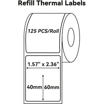 NIIMBOT T40 Etiket 40mm x 60mm 125 adet Şeffaf  (B1B21SB3S)(1923)
