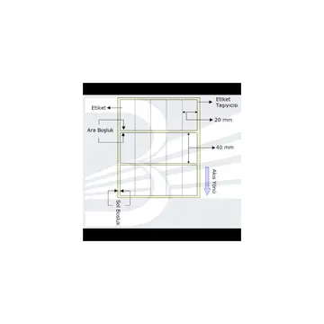 POWERGATE Etiket Vellum 20mmx40mm  (Tek Kolonda 5 adet) Toplam 5000 ad(1923)