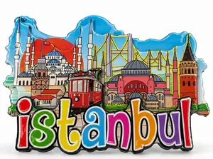 İstanbul Temalı Ahşap Buzdolapı Süsü Magnet