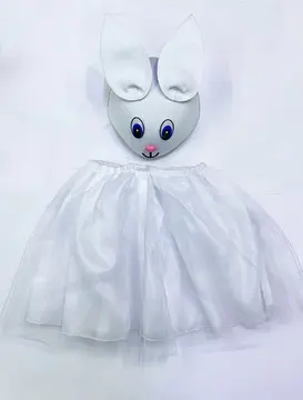 Tavşan Kostümü Pembe - 23 Nisan Tavşan Şapka Ve Tütü Etek Seti 2 Parça