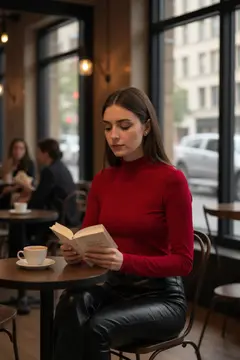 Kadın Bordo Parmak Detaylı Esnek Uzun Kollu Body