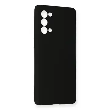 Oppo Reno 5 Pro Kılıf Nano İçi Kadife Silikon - Siyah