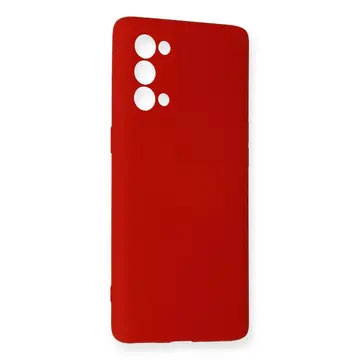Oppo Reno 5 Pro Kılıf Nano İçi Kadife Silikon - Kırmızı