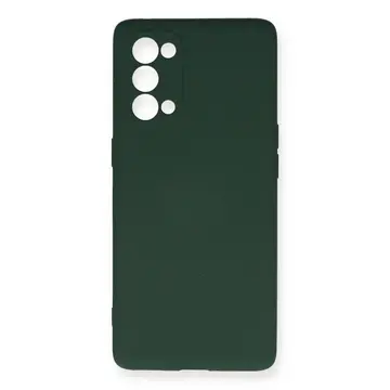 Oppo Reno 5 Pro Kılıf Nano İçi Kadife Silikon - Koyu Yeşil
