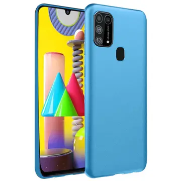 Samsung Galaxy M31 Kılıf Nano İçi Kadife Silikon - Mavi