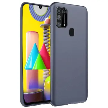 Samsung Galaxy M31 Kılıf Nano İçi Kadife Silikon - Gri