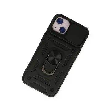 İphone 14 Kılıf Pars Lens Yüzüklü Silikon - Siyah