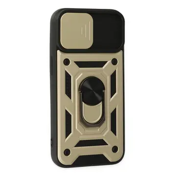 İphone 14 Kılıf Pars Lens Yüzüklü Silikon - Gold