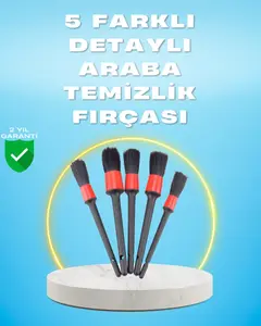 5'li Araba Temizlik Fırçaları-Farklı Boyutlu Fırçalarla Derinlemesine Temizlik