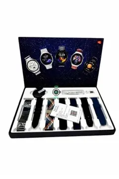 Unısex Yuvarlak Ekranlı 7 Kordonlu Akıllı Saat GPS Destekli Çoklu Kordon Seçeneği