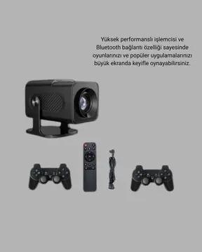 Android Projeksiyon Game Box – 1280x720p HD Çözünürlük BluetoothHDMI ve USB Girişli