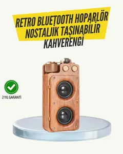 Klasik Görünümlü Bluetooth Hoparlör 360 Derece Stereo ve FM Radyo