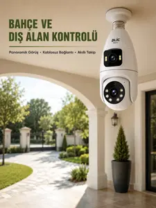 Wi-Fi Ampul Kamera Sistemi Gece Görüşlü Çift Lens