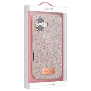 Onegif  İphone 17 Pro Max Bright Simli Kapak - Beyaz