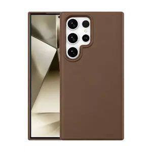 Samsung Galaxy S24 Ultra Kılıf First Silikon - Kahverengi