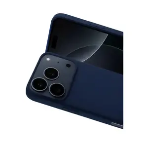 İphone 17 Pro Max Nano İçi Kadife Silikon - Lacivert