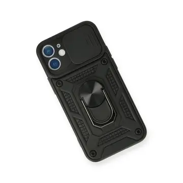 İphone 11 Kılıf Pars Lens Yüzüklü Silikon - Siyah
