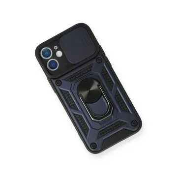 İphone 11 Kılıf Pars Lens Yüzüklü Silikon - Lacivert