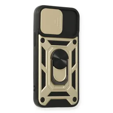 İphone 11 Kılıf Pars Lens Yüzüklü Silikon - Gold