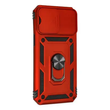 İphone 14 Pro Kılıf Pars Lens Yüzüklü Silikon - Kırmızı