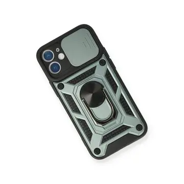 İphone 11 Kılıf Pars Lens Yüzüklü Silikon - Yeşil