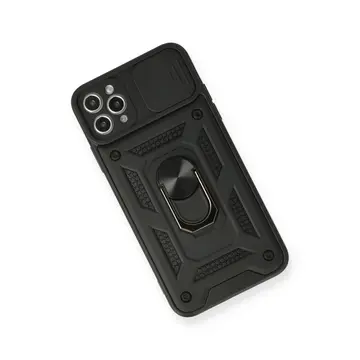İphone 11 Pro Kılıf Pars Lens Yüzüklü Silikon - Siyah