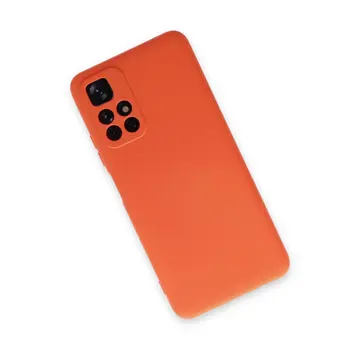 Xiaomi Redmi Note 11t Kılıf Nano İçi Kadife Silikon - Turuncu
