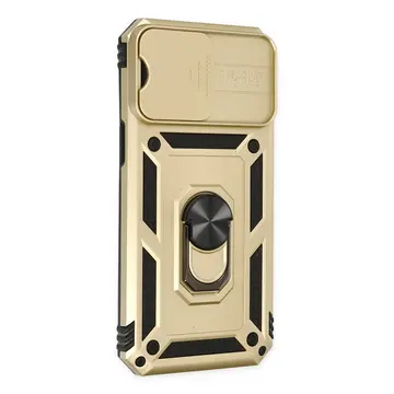 İphone 14 Pro Max Kılıf Pars Lens Yüzüklü Silikon - Gold