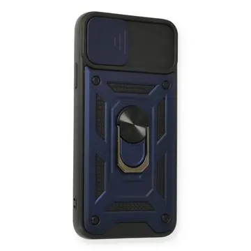 İphone 11 Pro Max Kılıf Pars Lens Yüzüklü Silikon - Lacivert