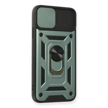 İphone 11 Pro Max Kılıf Pars Lens Yüzüklü Silikon - Yeşil