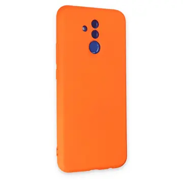 Huawei Mate 20 Lite Kılıf Nano İçi Kadife Silikon - Turuncu