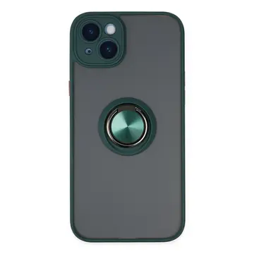İphone 14 Kılıf Montreal Yüzüklü Silikon Kapak - Yeşil
