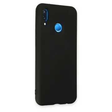 Huawei P20 Lite Kılıf Nano İçi Kadife Silikon - Siyah
