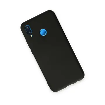 Huawei P20 Lite Kılıf Nano İçi Kadife Silikon - Siyah