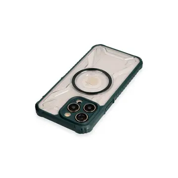 İphone 14 Pro Kılıf Prag Magneticsafe Kapak - Koyu Yeşil