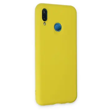 Huawei P20 Lite Kılıf Nano İçi Kadife Silikon - Sarı
