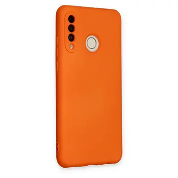 Huawei P30 Lite Kılıf Nano İçi Kadife Silikon - Turuncu