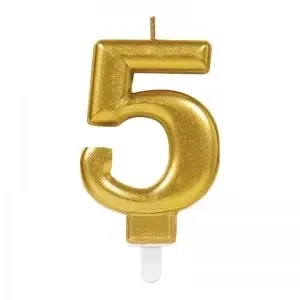 5 Rakam Mum Gümüş Renk