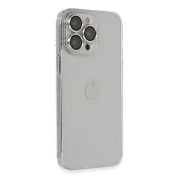 İphone 13 Pro Max Kılıf Luko Lens Silikon - Gümüş