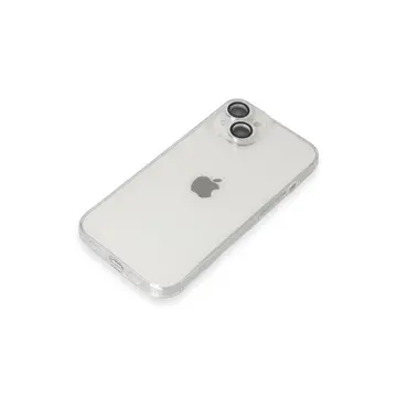 İphone 14 Kılıf Luko Lens Silikon - Gümüş
