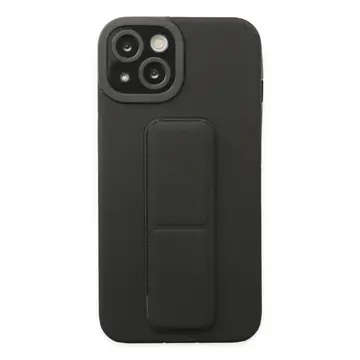 İphone 14 Plus Kılıf Mega Standlı Silikon - Siyah