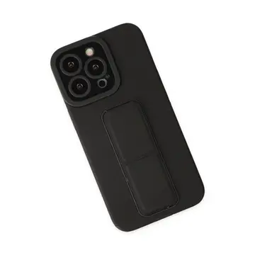 İphone 14 Pro Kılıf Mega Standlı Silikon - Siyah