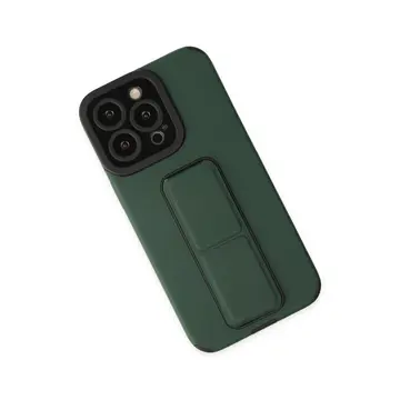 İphone 14 Pro Kılıf Mega Standlı Silikon - Yeşil