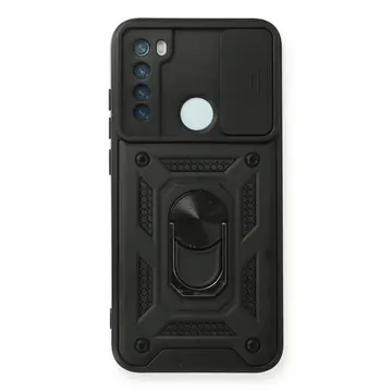 Xiaomi Redmi Note 8 Kılıf Pars Lens Yüzüklü Silikon - Siyah