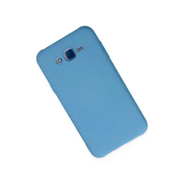 Samsung Galaxy J7 Kılıf Nano İçi Kadife Silikon - Mavi